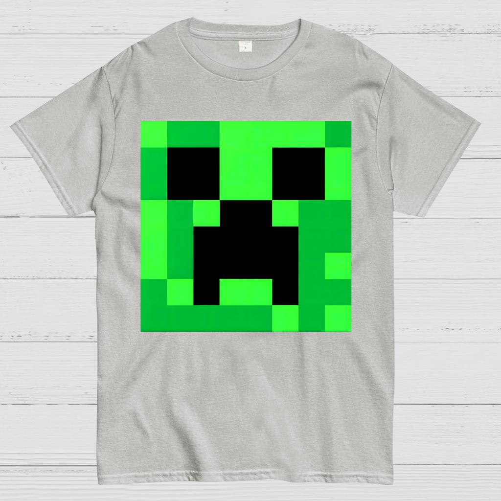 Minecraft Creeper Big Face Unisex 100% Cotton Summer Casual Cool Loose T-Shirt