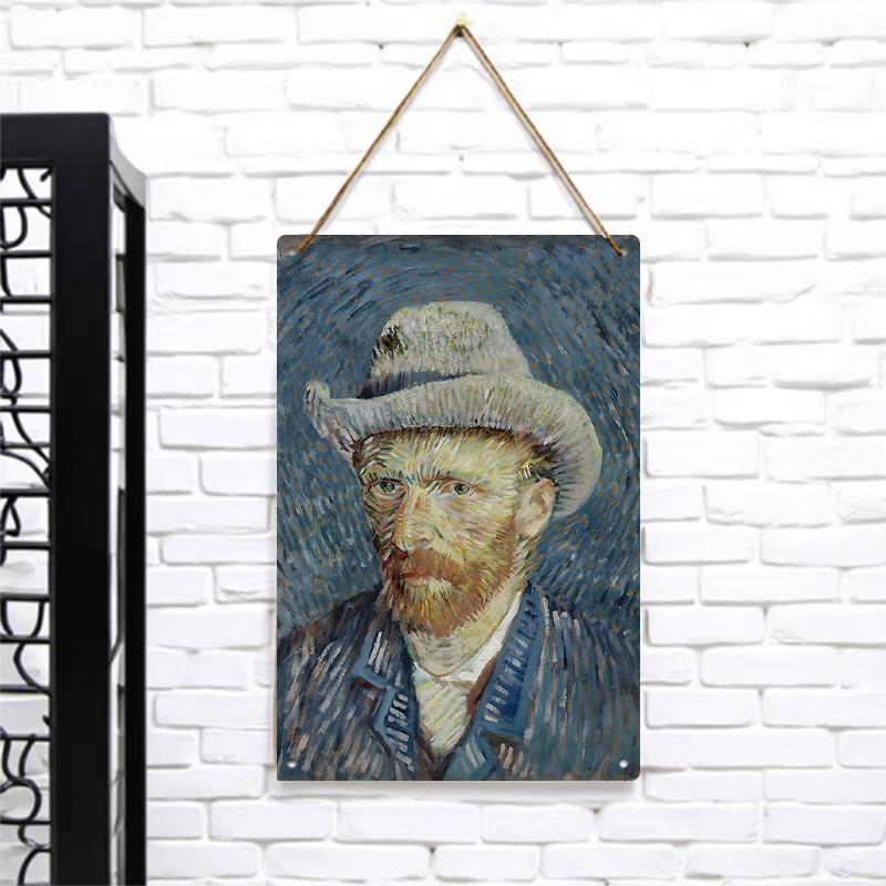 

Van Gogh Self Portrait Custom Metal Tin Painting Vintage European Home Decor Living Room Bedroom Wall Art Hanging 7.9x11.8In(20x30cm)