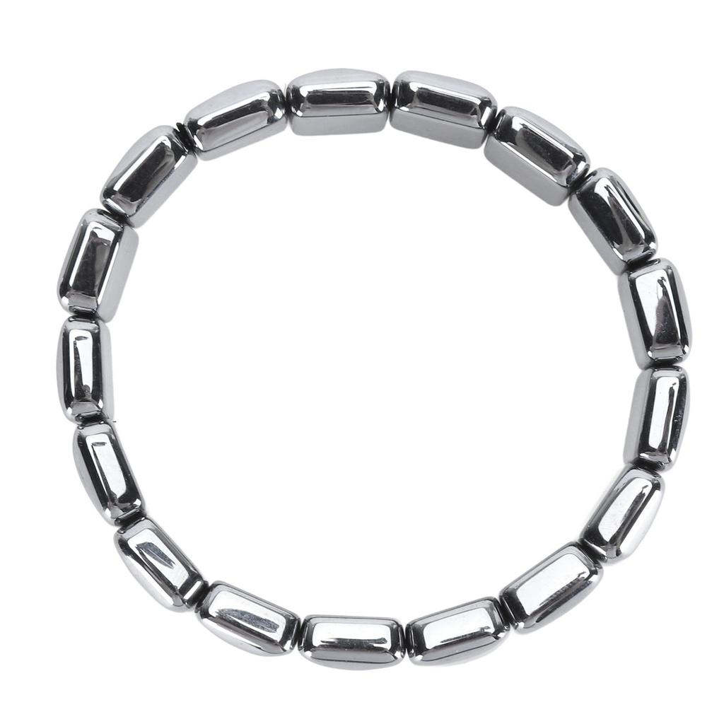 Terahertz Rectangle Bead Bracelet Energy Stone Fashion Unisex Terahertz Elastic Bracelet 0.79 X