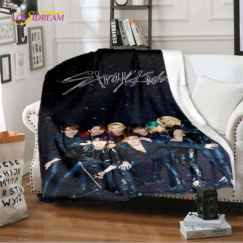 Nieuw Kpop Sterren Stray Kids Plaid Zachte Dekens voor Bedden Bankhoes Winter Beddengoed Queen Size Kamer Decoratie Fans Cadeau Picknick