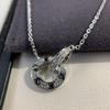 High Version V Gold LOVE Classic Small Cake Gypsy Double Ring Necklace Women's Thick Plated 18K Rose Gold Light Luxury