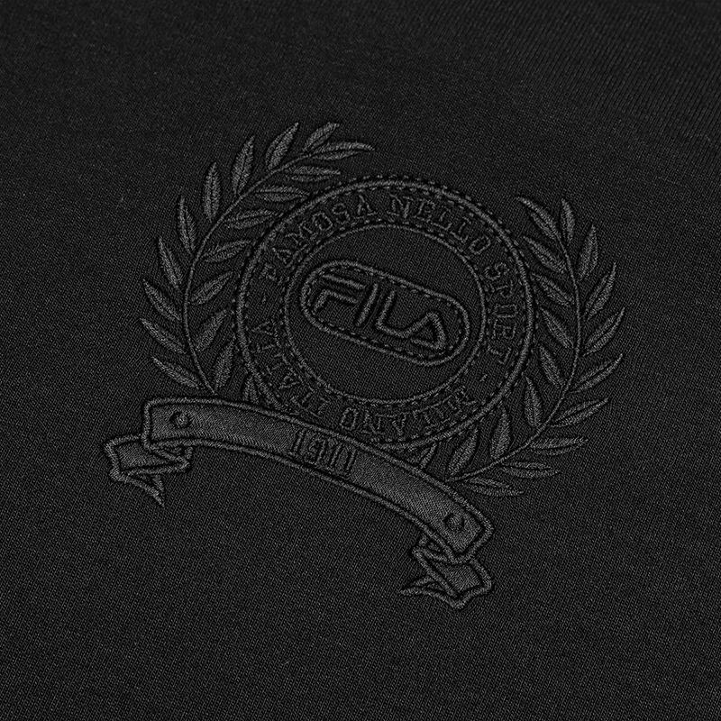 Fila Milano Series Casual Knit Pullover Sweatshirt Women Sweatshirts Black F11W515201FBK