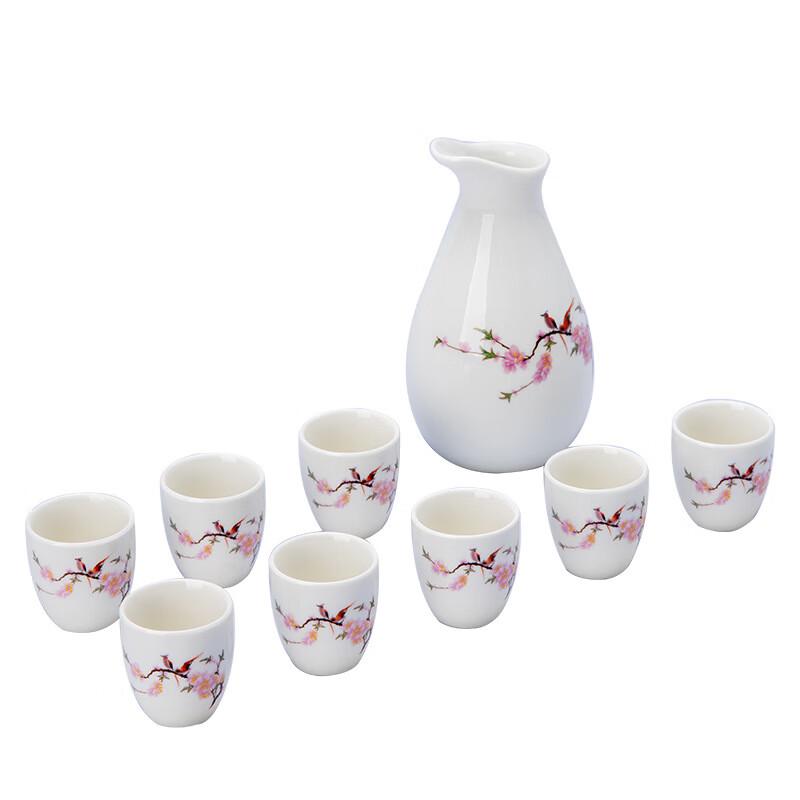 Vintage Green Bamboo Ceramic Baijiu Set