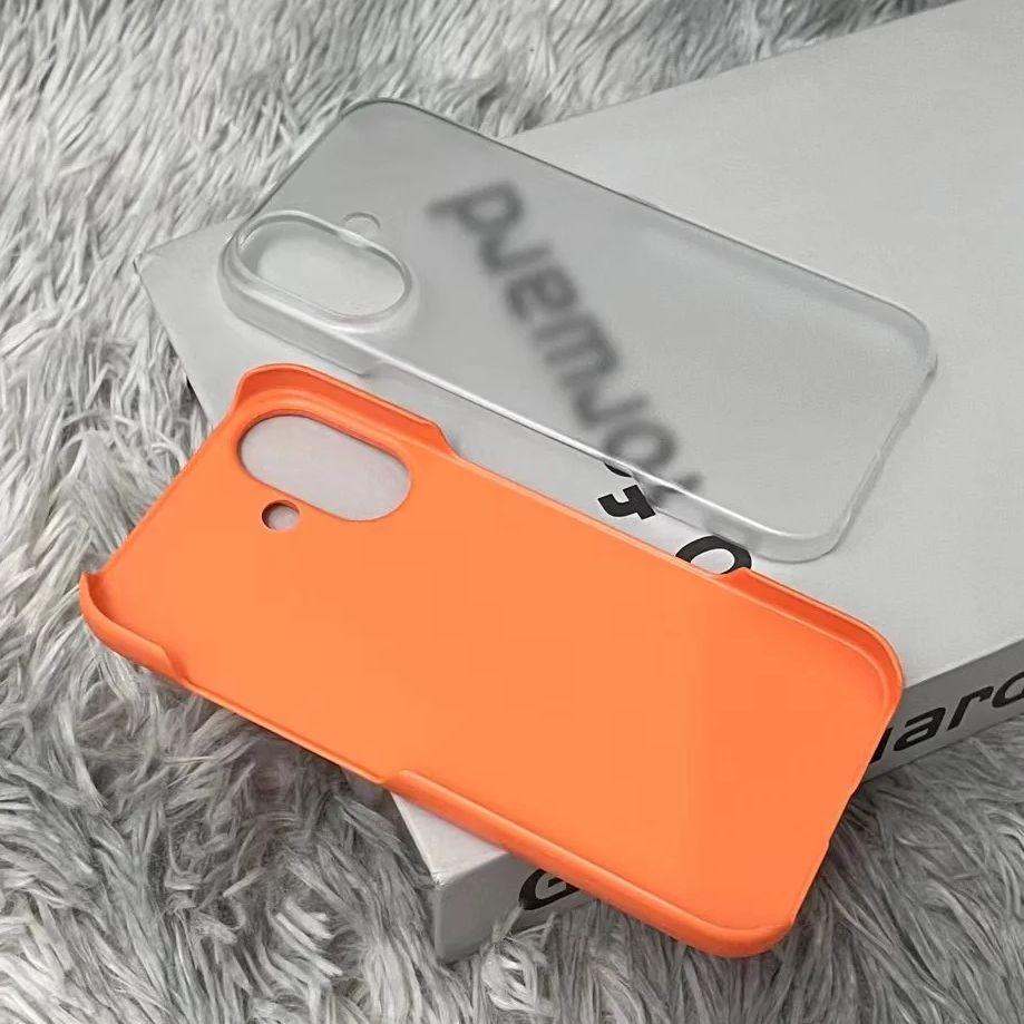 Matte Einfarbige Ultra-Dünne Harte Rückseitenhülle Für iPhone 17 Air 16 15 14 Plus 13 mini 12 11 Pro Max SE 2 3 Sandstein Halbe Abdeckung PC-Hülle