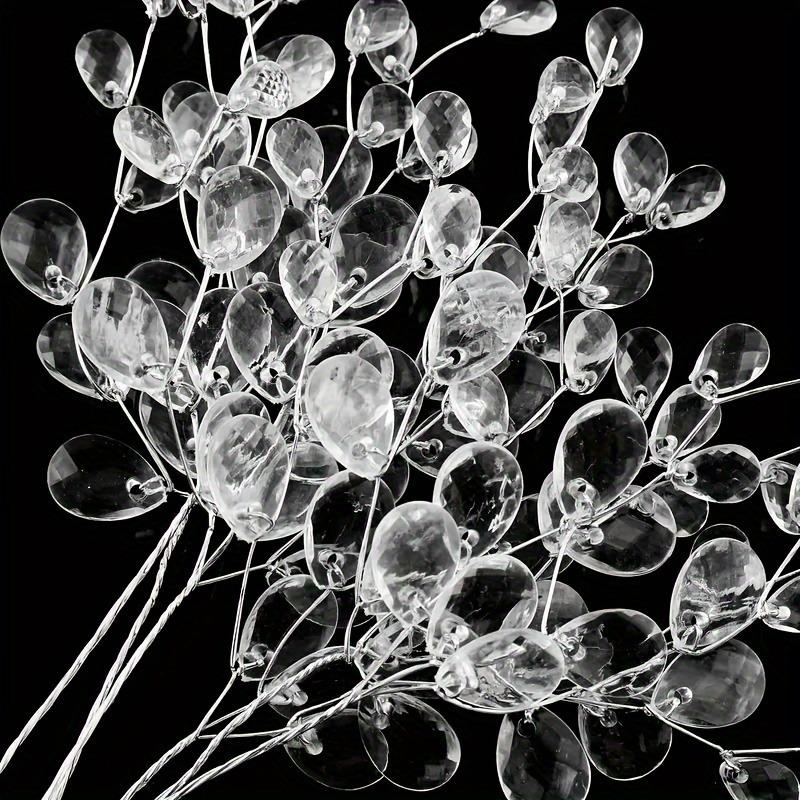5/10Pcs 15cm Acrylic Crystal Bead Branch Artificial Flower for Hairpair Crafting DIY Bridal Headdress Bouquets Crystal Accessory