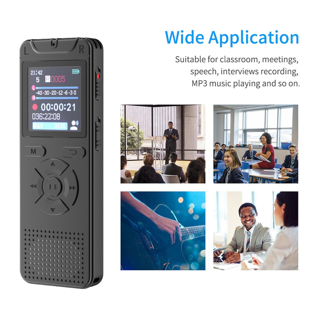 Portable Meeting Voice Recorder 50 Hours Recording Time 1.44  Screen Clear Sound for Students Journalists Professionals