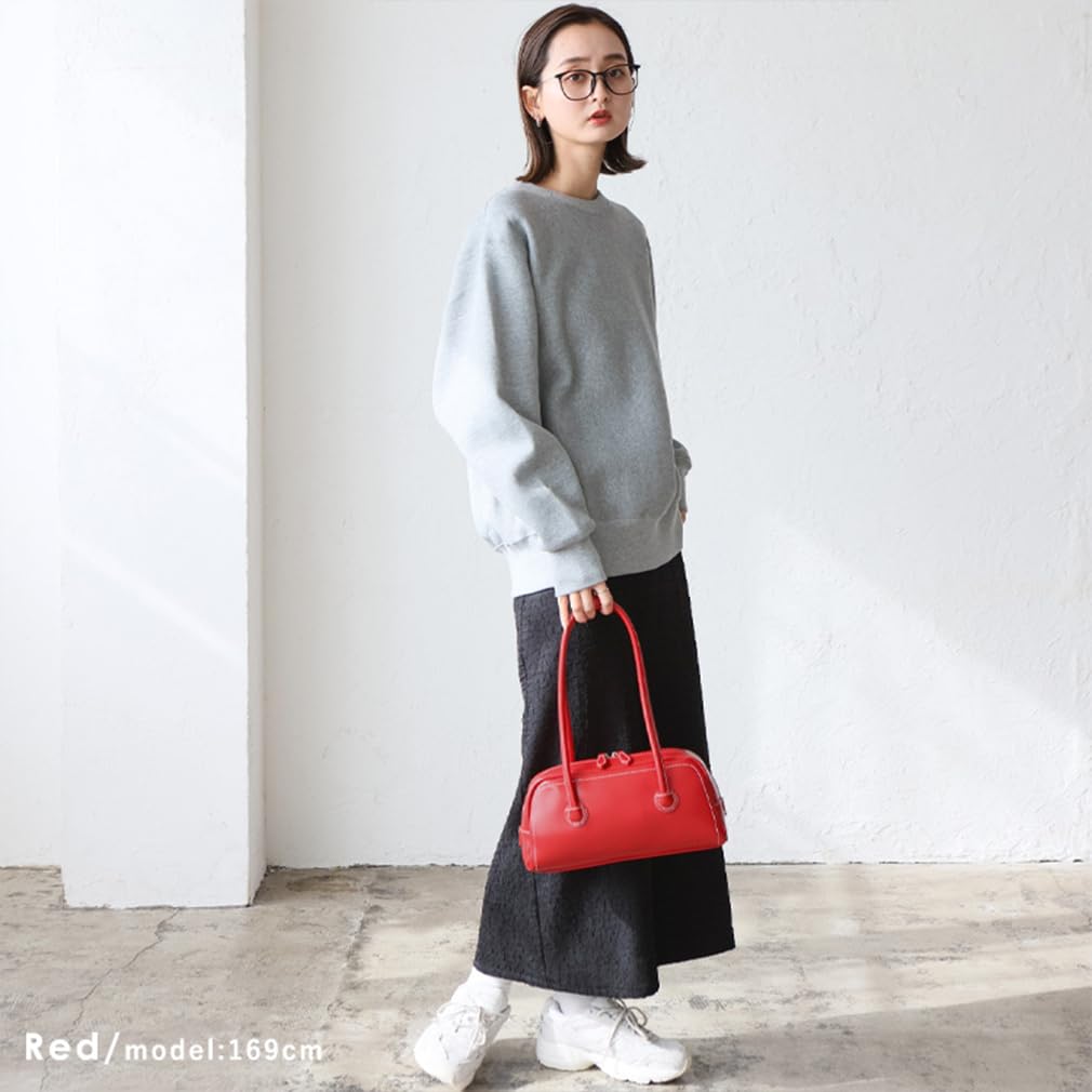 VITAFELICE Long Handle Mini Boston Bag Women's (NSB-30230P) (Red)
