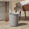 Round Garbage Container Bin Large Capacity Trash Can with Pressing Ring for Household Bathroom