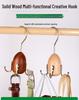 Nordic Solid Wood Multifunctional Hook for Keys, Ties, Bags, Wardrobe, Cabinet, Coat, and Hat Rack