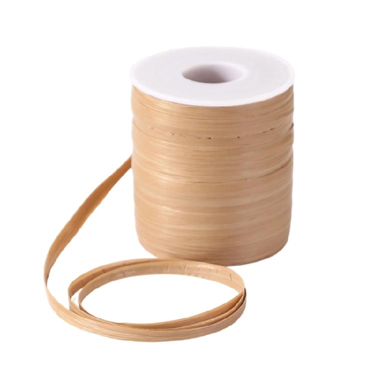 Flat Fiber Craft Cord for Crochet Weaving and Bag Making, Cotton Straw Ribbon Weaving Rope for Handmade Daily Work Use