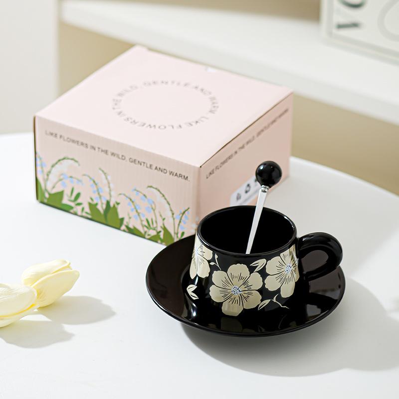 Creative Office Worker Afternoon Tea Coffee Cup Saucer Set Ceramic Cup High End Sense Housewarming Wedding Socks Gift Cup