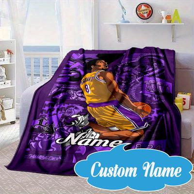 Custom Name Kobe's Legacy Art Blanket Bed Sofa Blanket Flannel Blanket for Camping, Hiking, Picnic Essentials,gift for Fan Family