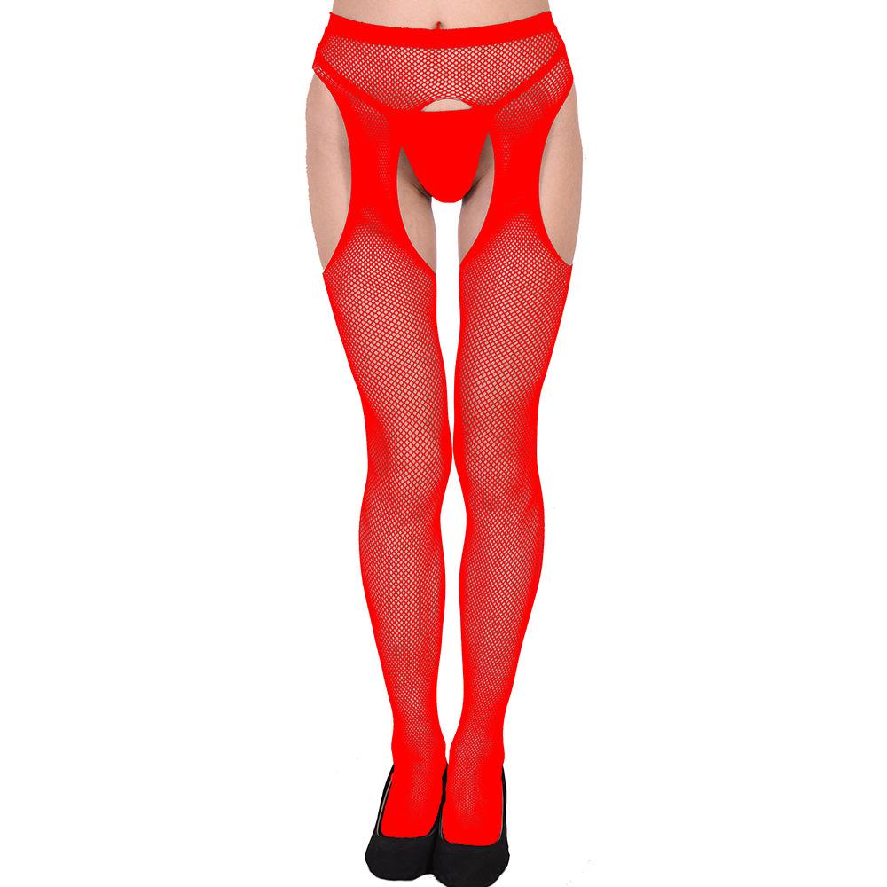 Four-sided open sex stockings, sexy hollowed-out women's fun free small mesh mesh stockings pantyhose