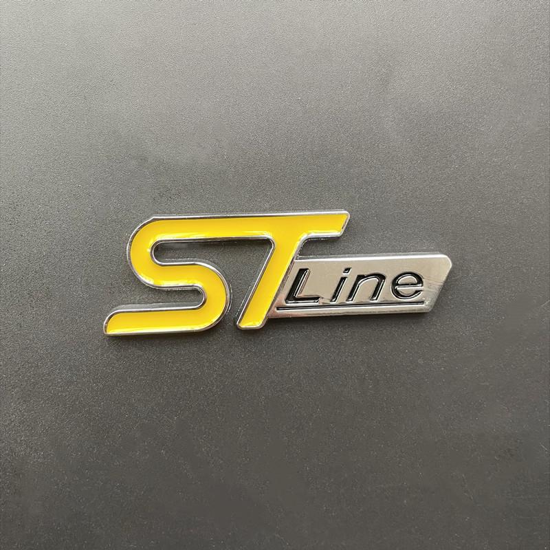 3D Metal Logo ST Line Emblem Car Trunk Badge For Ford Edge Puma Kuga Mondeo Fiesta Ecosport Focus ST Line Sticker Accessories