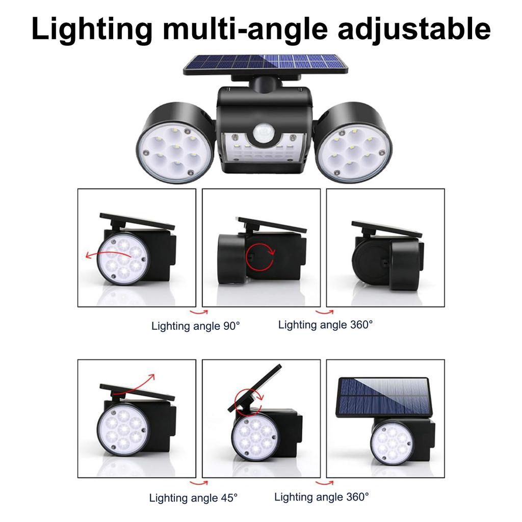 Solar Lamps Body Sensor Lights Garage Road Lights Outdoor Garden Lights Three Head Wall Lights