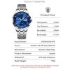 POEDAGAR Luxury Man Clock Waterproof Luminous Week Date Fashion Men's Wristwatch Stainless Steel Business Quartz Watches For Men