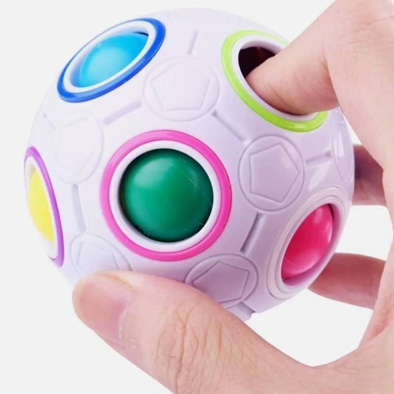Colorful 12 Hole Magic Ball Stress Relief Toy Creative Rainbow Puzzle For Anxiety