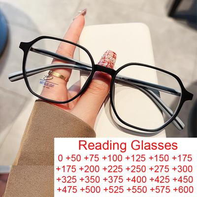 TR90 Anti Blue Light Cat Eye Reading Glasses Women Large Frame Presbyopia Eyeglasses Luxury Optical Computer Eyewear