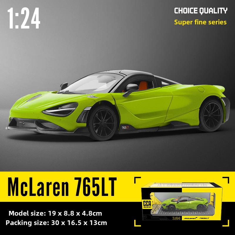 

1:24 McLaren 765LT Alloy Model Car – Trendy Collectible Ornament, Popular on Douyin зелений