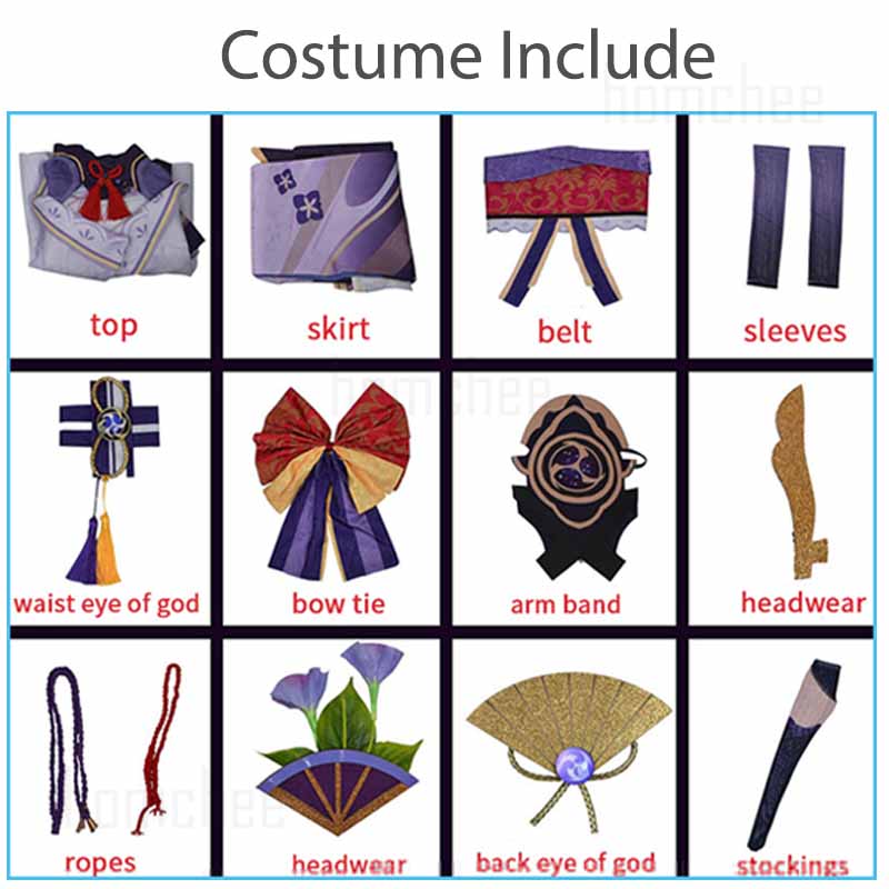 

Косплей Райдэн Сёгун Аниме Игра Genshin Impact Костюм Наряды Баал Платье Головной убор Райдэн Эи Косплей Женский XS