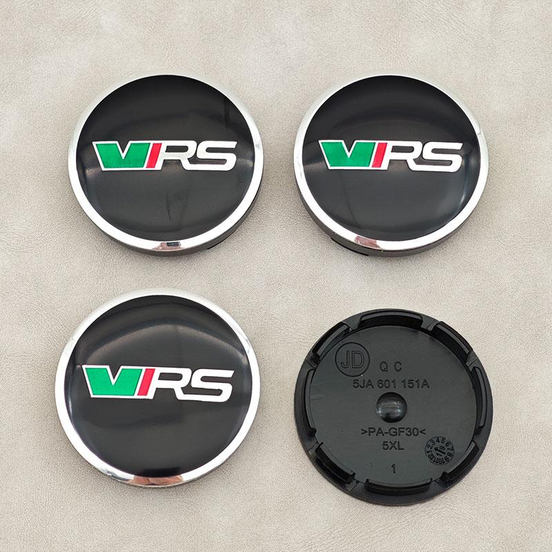 2025 New 4Pcs/set 56mm VRS Logo Car Wheel Center Caps Cover Sticker For Skoda Panal Octavia 2 3 A7 Fabia MK1 VRS Label Accessori