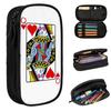 Casino Nights Red Queen Of Hearts Pencil Case for Boy Girl Gifts Pen Box Pencil Bag Stationery Supplies Pen Holder Bag