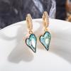 High-End European & American Zircon Heart Earrings – Colorful, Elegant Hoops, Clips & Dangles for Women