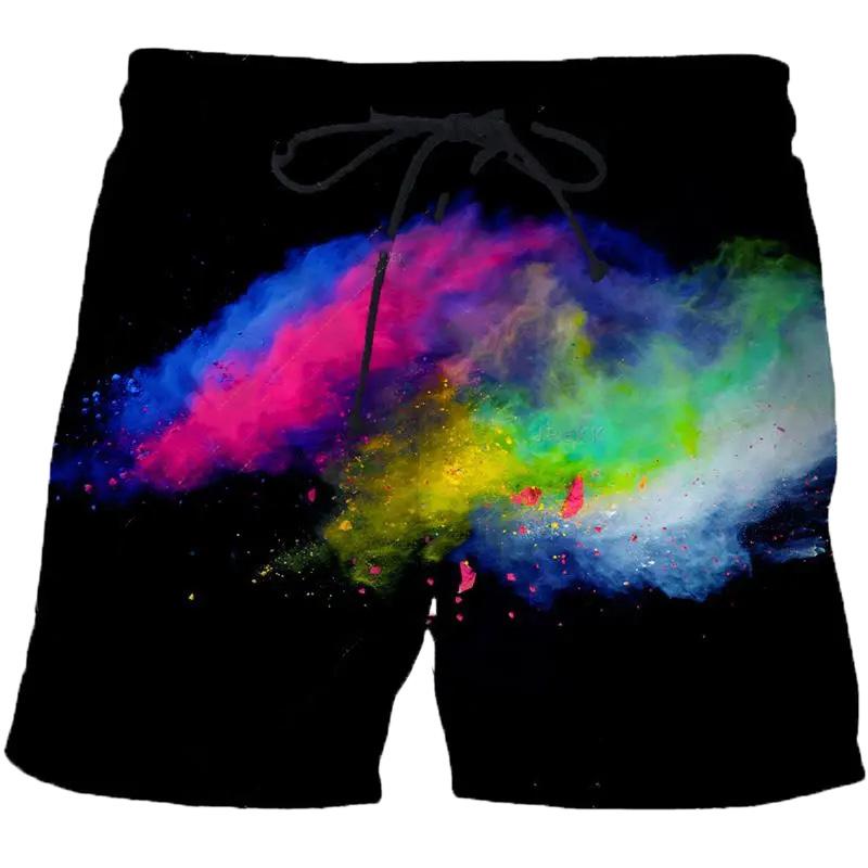 Herre Badeshorts Spraglet Tie Dye Mønster 3D Trykk Mote Hip Hop Shorts Sommer Pop Hawaiisk Badebukse Kul Surf Badebukser