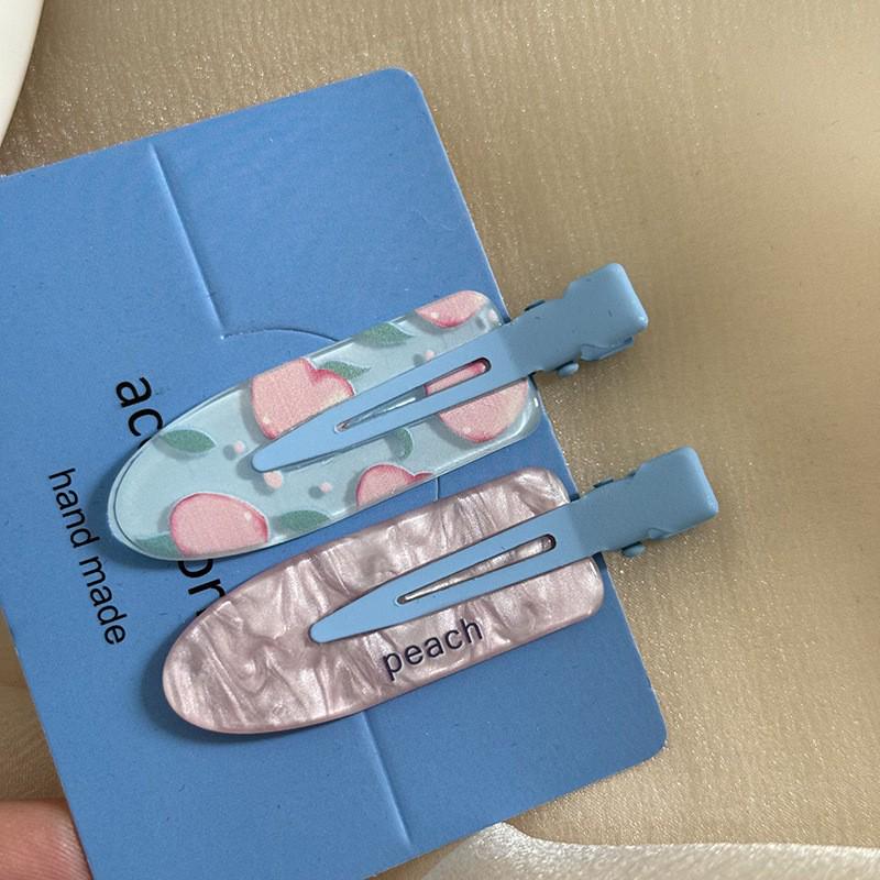 Set of 2 Cute Floral and Polka Dot Duckbill Hair Clips