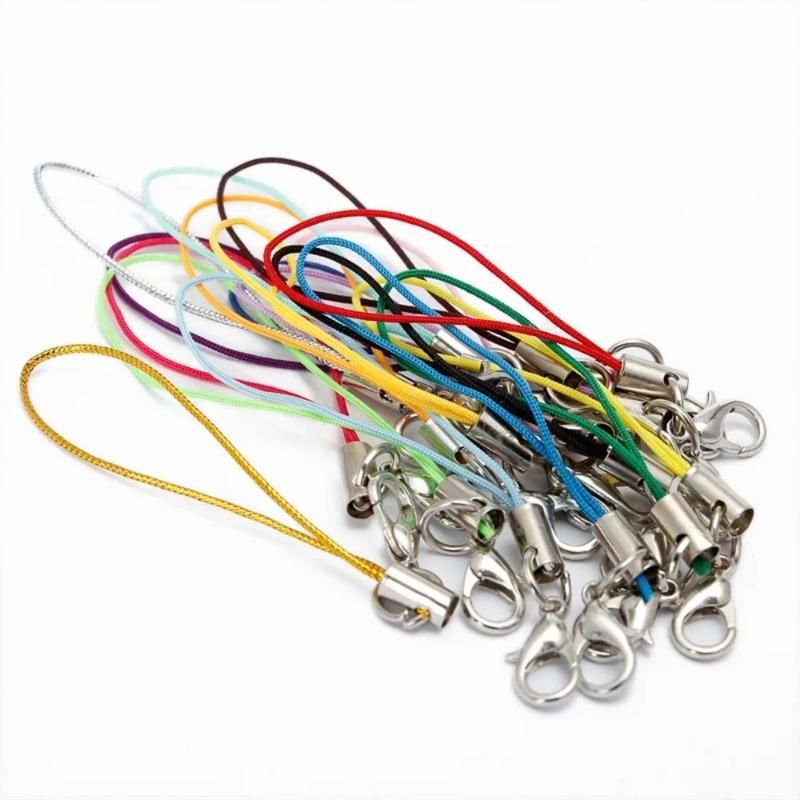 

5/10PCS DIY Jewelry Making Kit Colorful Phone Lanyard Cords Lobster Clasps Alloy Cord Locks Pendant Buckles Craft Supplies 7cm 5pcs