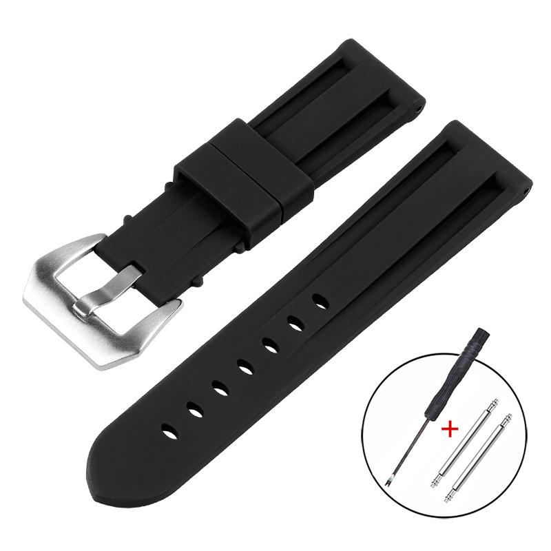 Silicone Watch Band Rubber Bracelet 20mm 22mm 24mm 26mm for Panerai Strap Men Women Sport Replacement Watch Band for Omega Belt