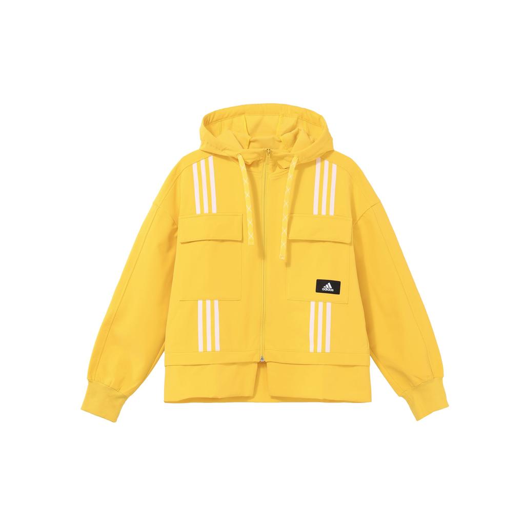 Adidas Casual Sports Zip Hooded Jacket Women Jackets Yellow GP0627