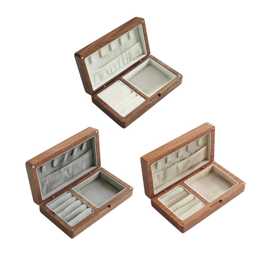 Wood Jewelry Trinket Box Handmade Showcase for Necklace DIY Bead Crafting