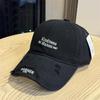 Personalized ripped baseball cap female alphabet embroidery summer cap men's sunscreen enlarged and widened brim sun hat tide