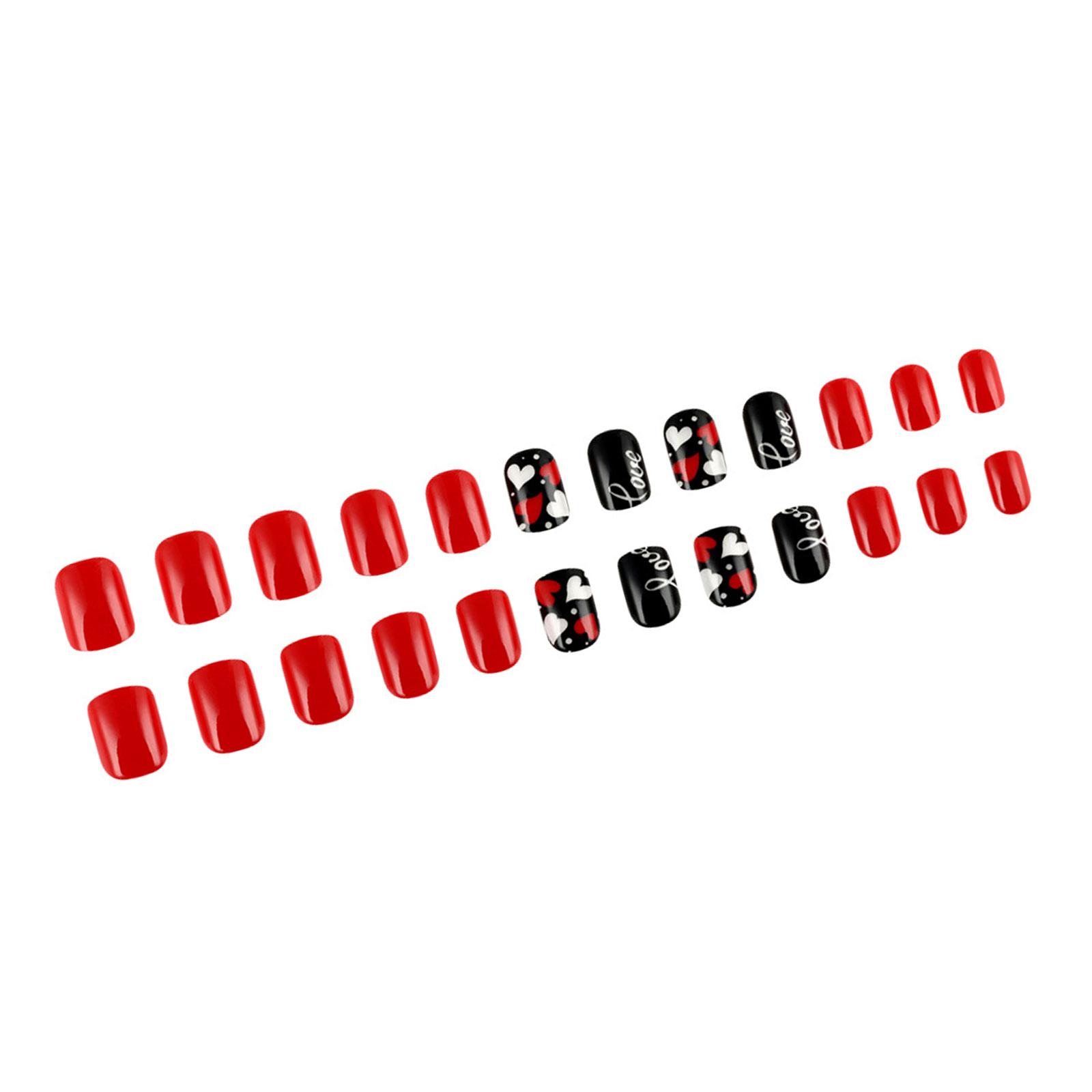 Valentine s Day Press on Nail Heart Designs False Nail Acrylic Stick on Nail Enhancing Your Styles Nail Accesories 1