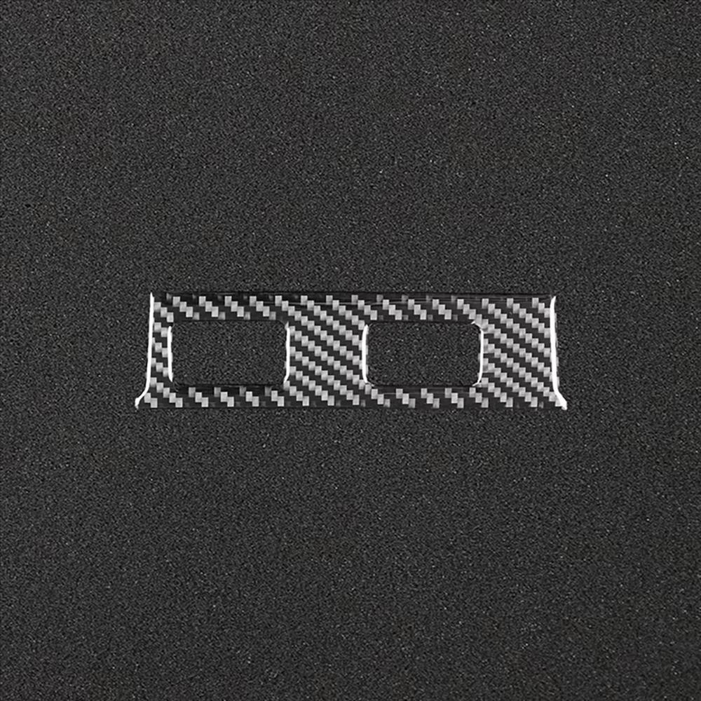 For Acura TL 2004-2008 LHD Seat Heater Button Trim Sticker Black Carbon Fiber Cover Interior Accessories Upgrade Decor Style