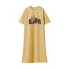 Women's Short-sleeved Dress Summer Loose Slit  T-shirt Dress French Loose Dress
