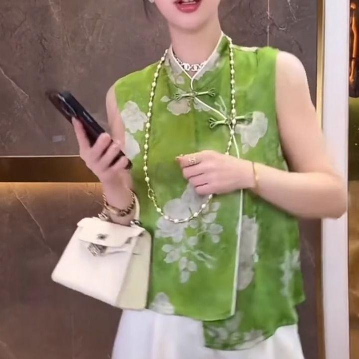 

diagonal placket with irregular shirt women s top 2025 summer and summer stand-up collar versatile thin T-shirt M [Recommended within 50kg]