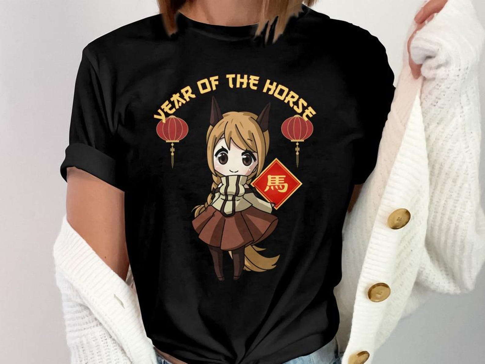 Year of the Horse Chinese Zodiac T-Shirt, Lunar New Year Shirt, Chinese New Year Horse Tee, Year of Horse Anime Shirt 4XL