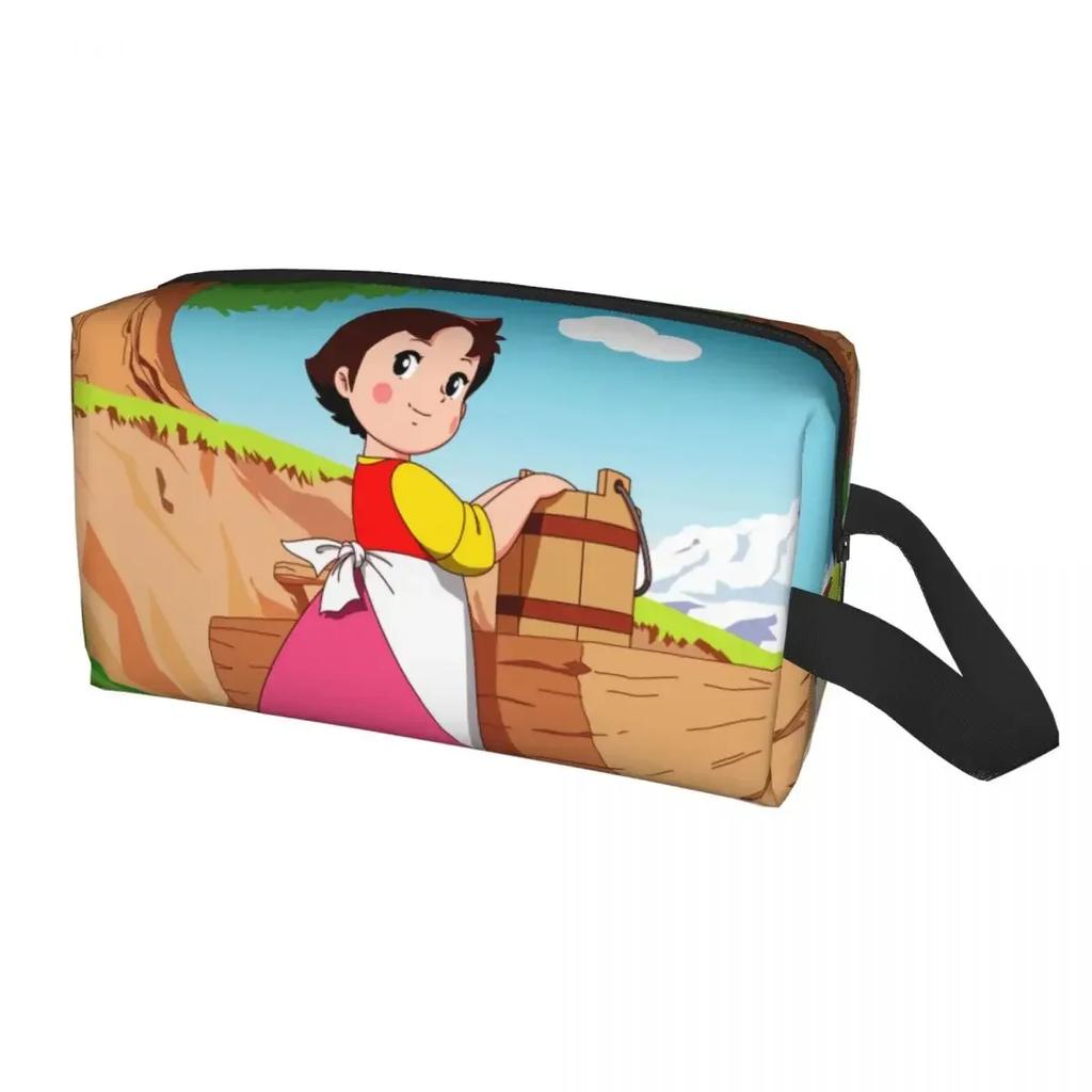 Heidi Peter And Grandpa Family Travel Cosmetic Bag Alps Mountain Anime Makeup Toiletry Organizer Ladies Beauty Storage Dopp Kit