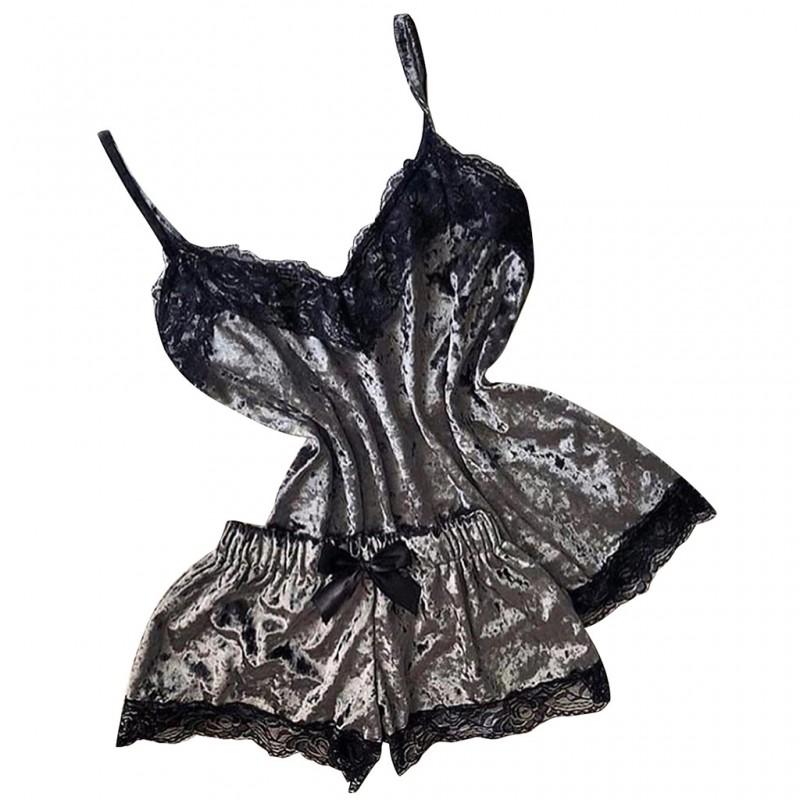 Womens Lace Lingerie Set Sleepwear Bodysuit With Straps Sexy Nightdress Intimate Evening Wear