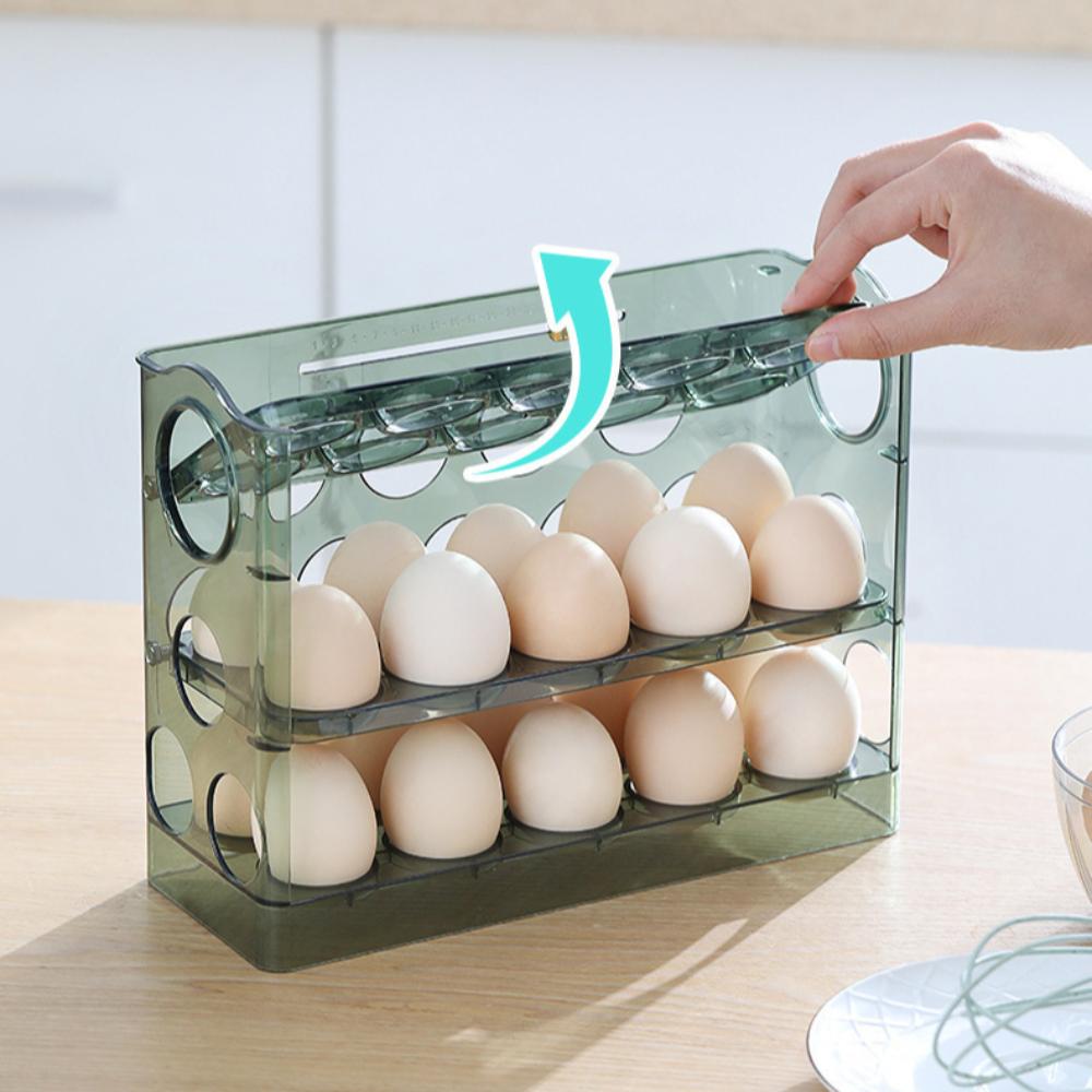 Space Saving Three Layer Egg Rack Large Capacity Egg Holder New Refrigerator Egg Storage Box
