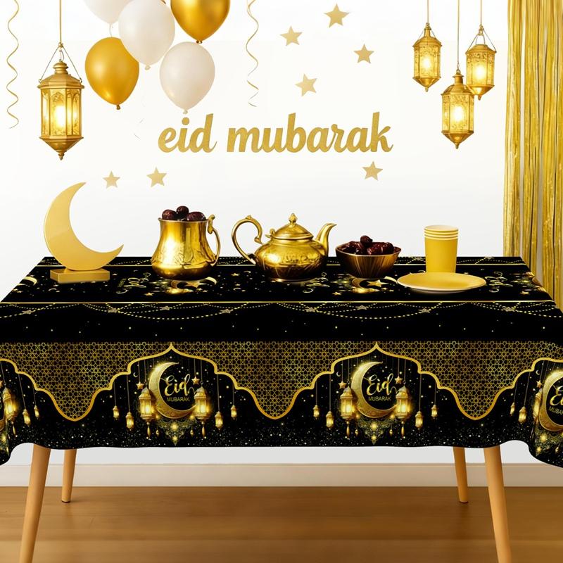 Eid Mubarak Tablecloth Ramadan Decoration 2026 for Home Islamic Muslim Party Eid Al Adha Gifts Ramadan Kareem Happy Eid Al Fitr