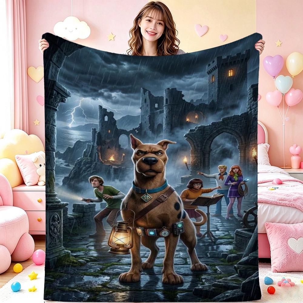 Classic Scoobydoo Spooky Monster Mashup Cartoon Anime Blanket Cozy Comfortable Throw Blanket For Bedroom Sofa Nap Lightweight Home Decor