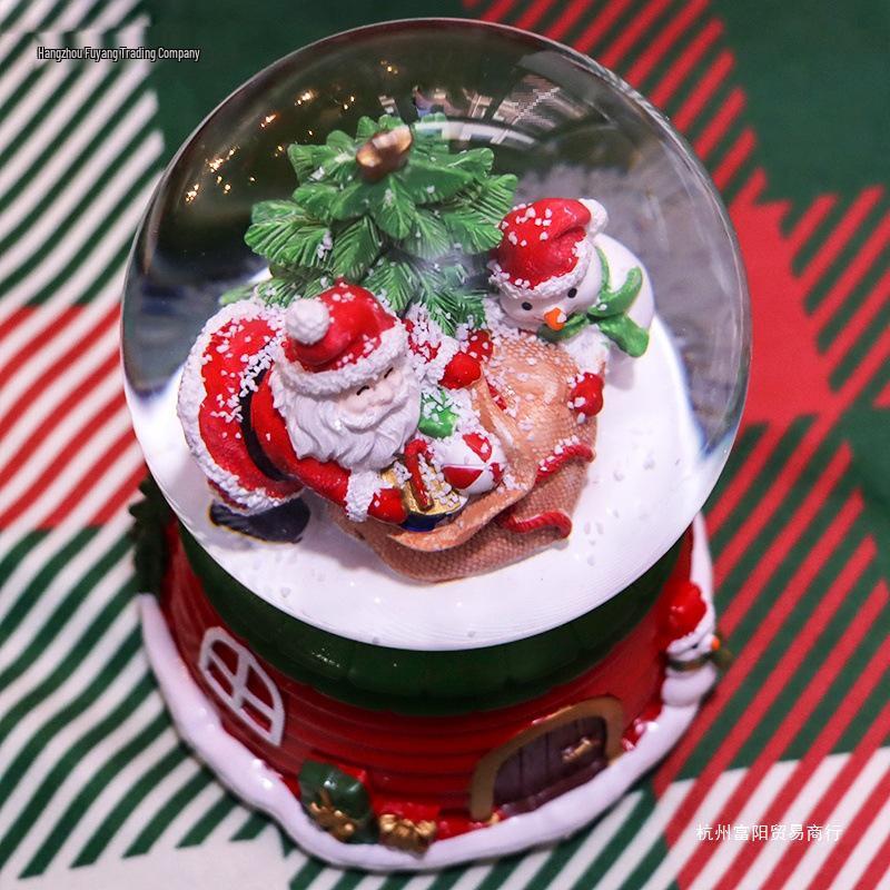 Children's Christmas Decorations: Crystal Ball Music Box Ornament for Tabletop