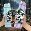 1PC Retro Turtle Surfing Cartoon Character Art 750ml Color Plastic Sports Water Bottle Leakproof Flip Straw Lid Suitable for Sports Office Home Use