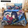 Set Biancheria da Letto Stampato 3D Demon Slayer Giappone Anime Copripiumini Piumone Biancheria da Letto Tessili per la Casa Biancheria da Letto