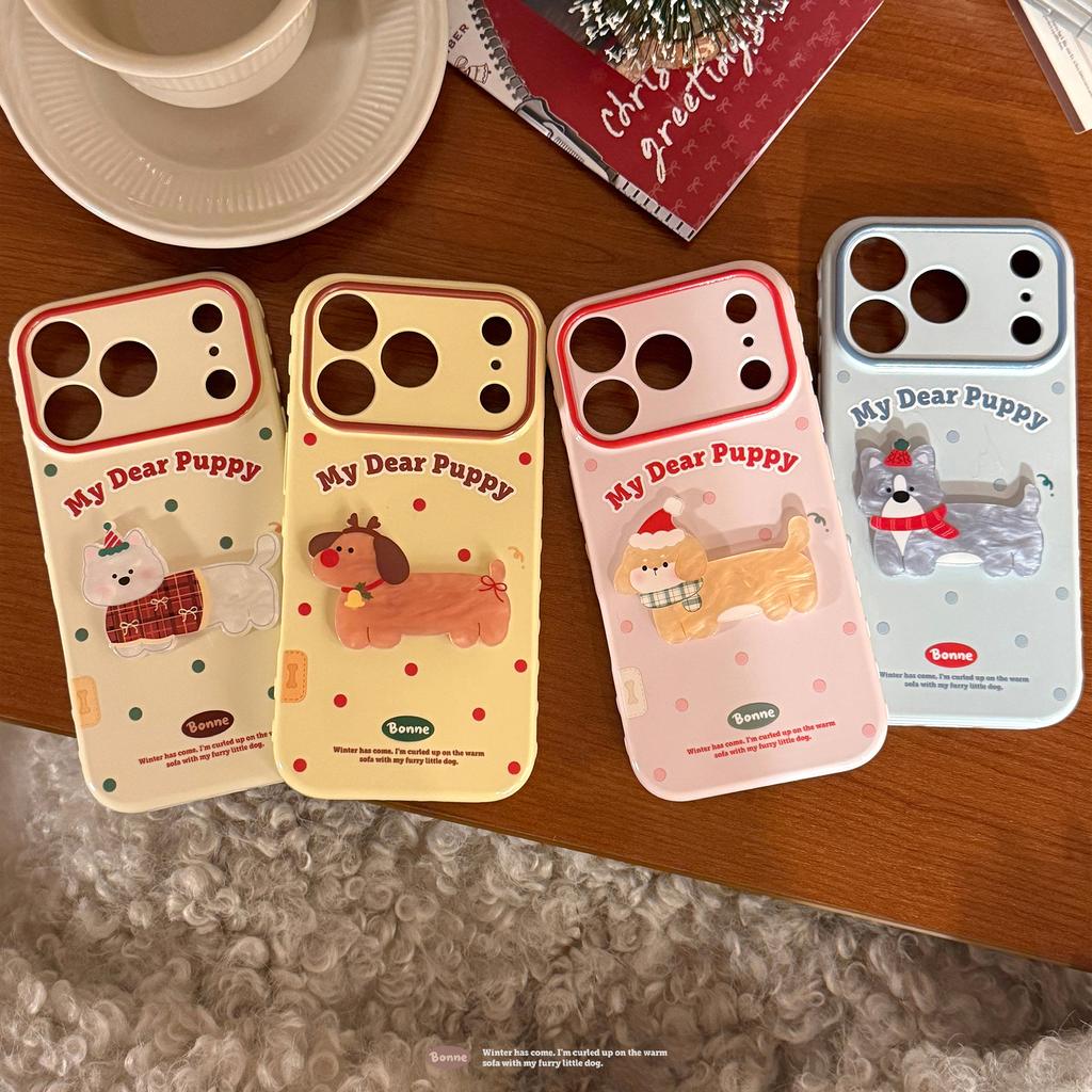 Shell Pattern Cartoon Puppy Suitable for Iphone17 for Apple 16promax Mobile Phone Case 13 Three-dimensional 14 Soft 15 Christmas