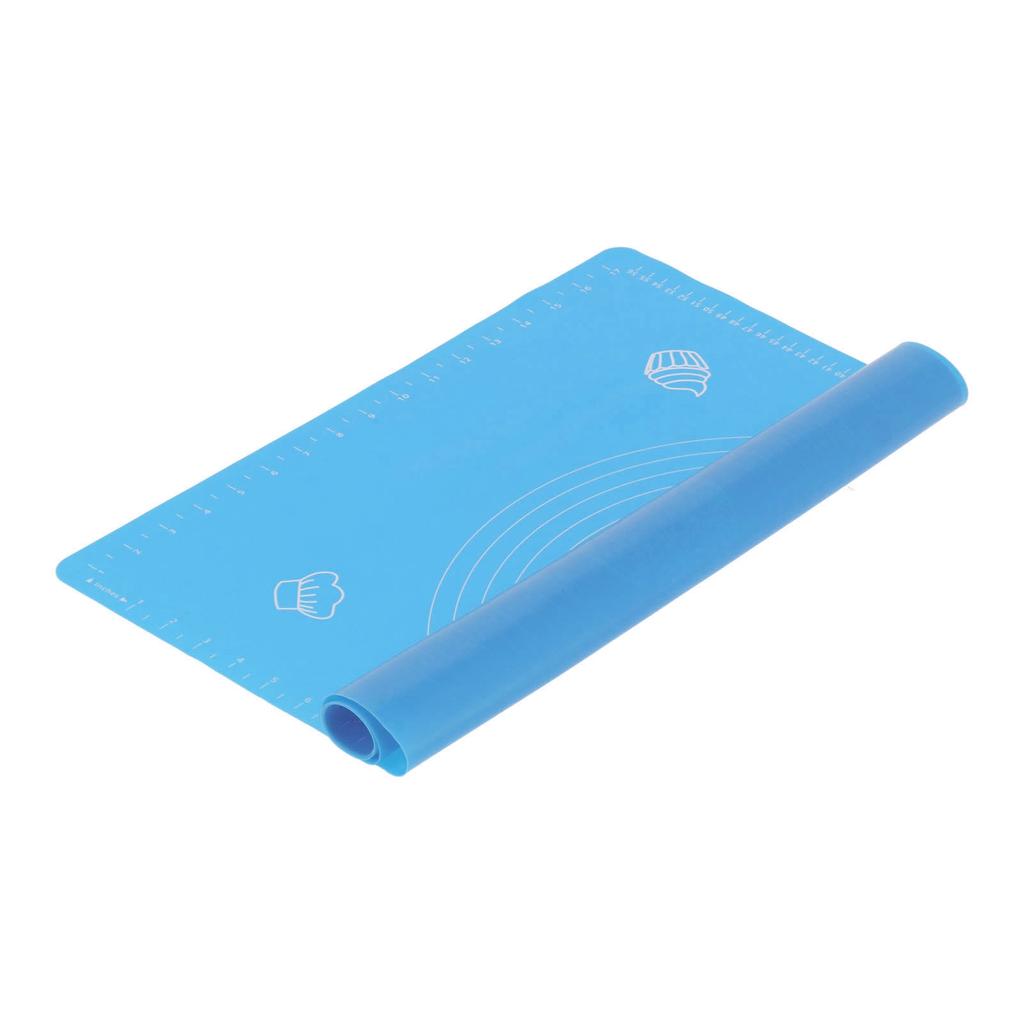 17.7x25.6in Silicone Baking Mat Household Pastry Rolling Mat with Scale for Home KitchenBlue