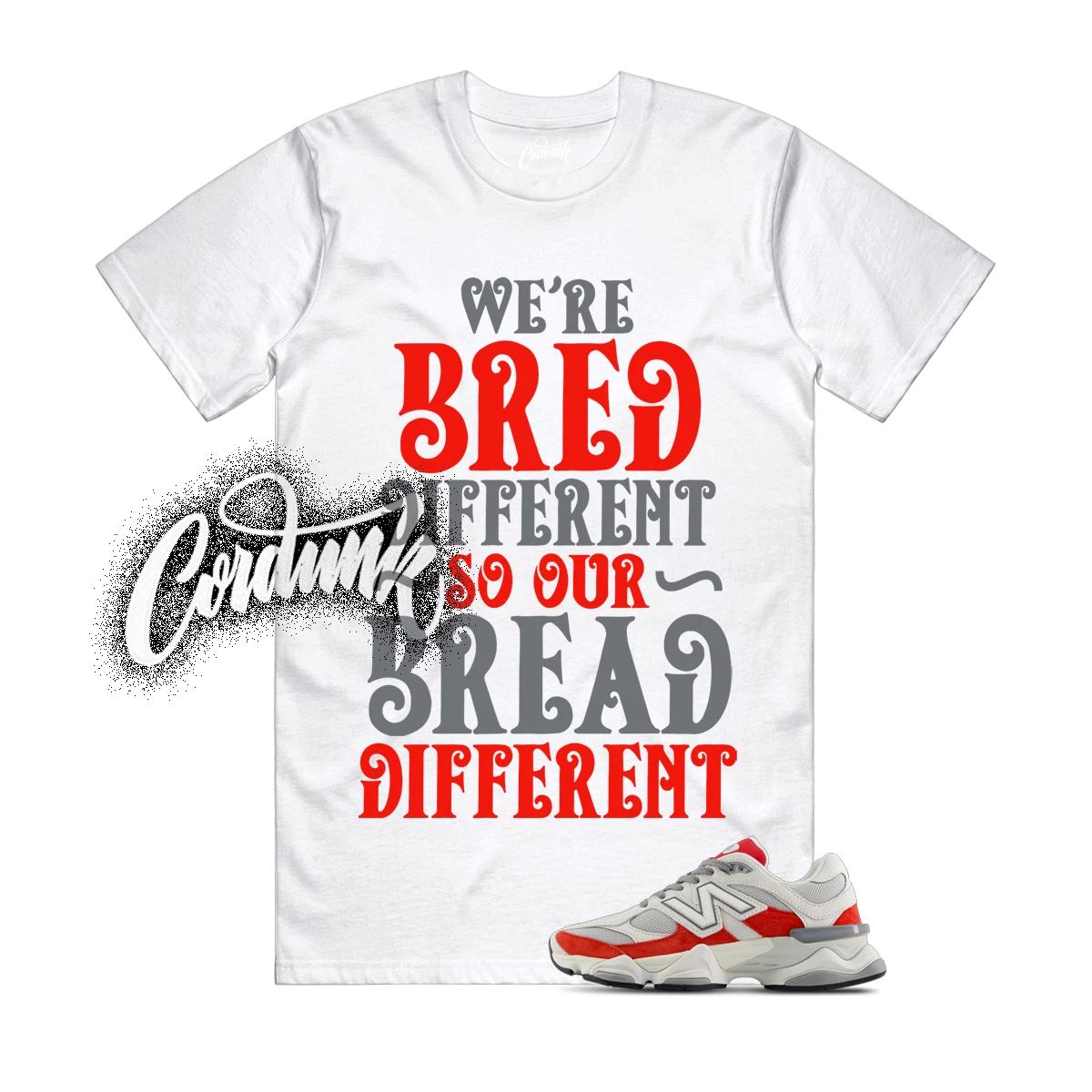 

9060 White Red Grey T Shirt Match BREAD M